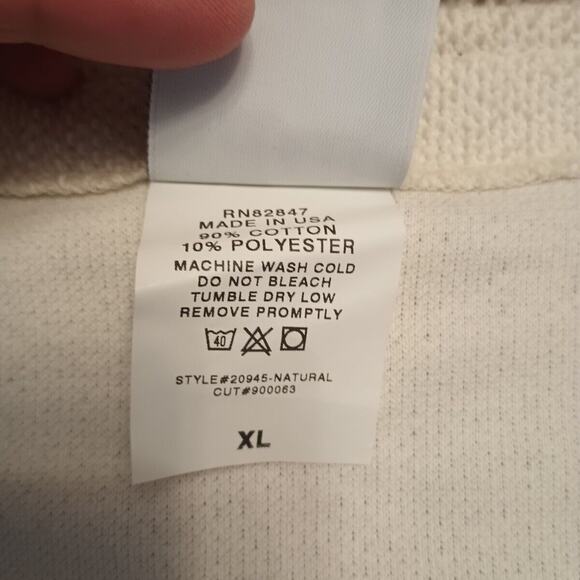 Vtg Art Unlimited Cardigan Terry Cloth Sweatshirt Womens Flowers Birds XL 90s - Picture 5 of 13